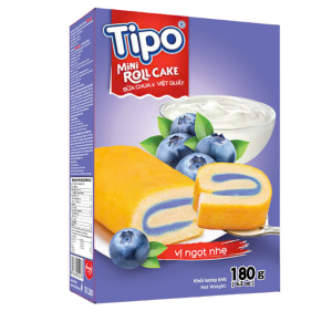 Tipo Bánh Bông Lan Cuộn Sữa Chua Việt Quất 180g