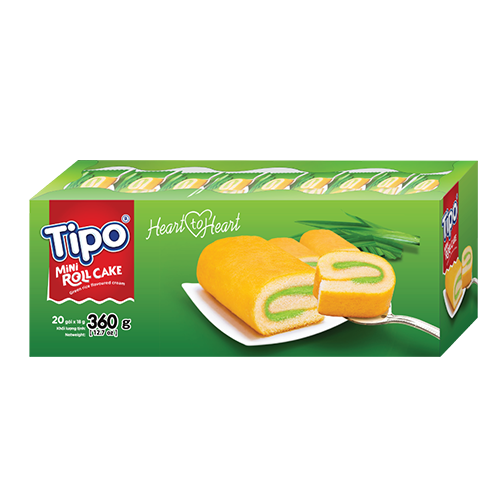 Tipo Bánh Bông Lan Cuộn Kem Hương Cốm 360g Tipo Bánh Bông Lan Cuộn Kem Hương Cốm 360g